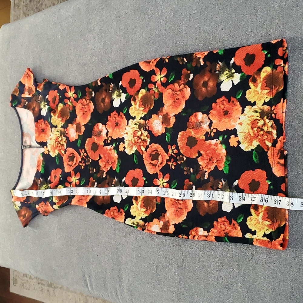 🆕️ ViJo Couture Black & Orange Floral Bodycon Dress SIZE: S - Picture 9 of 13